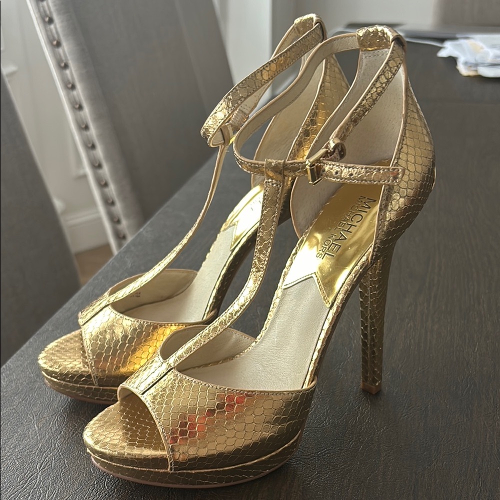 Michael Kors Gold High Heel Sandals
